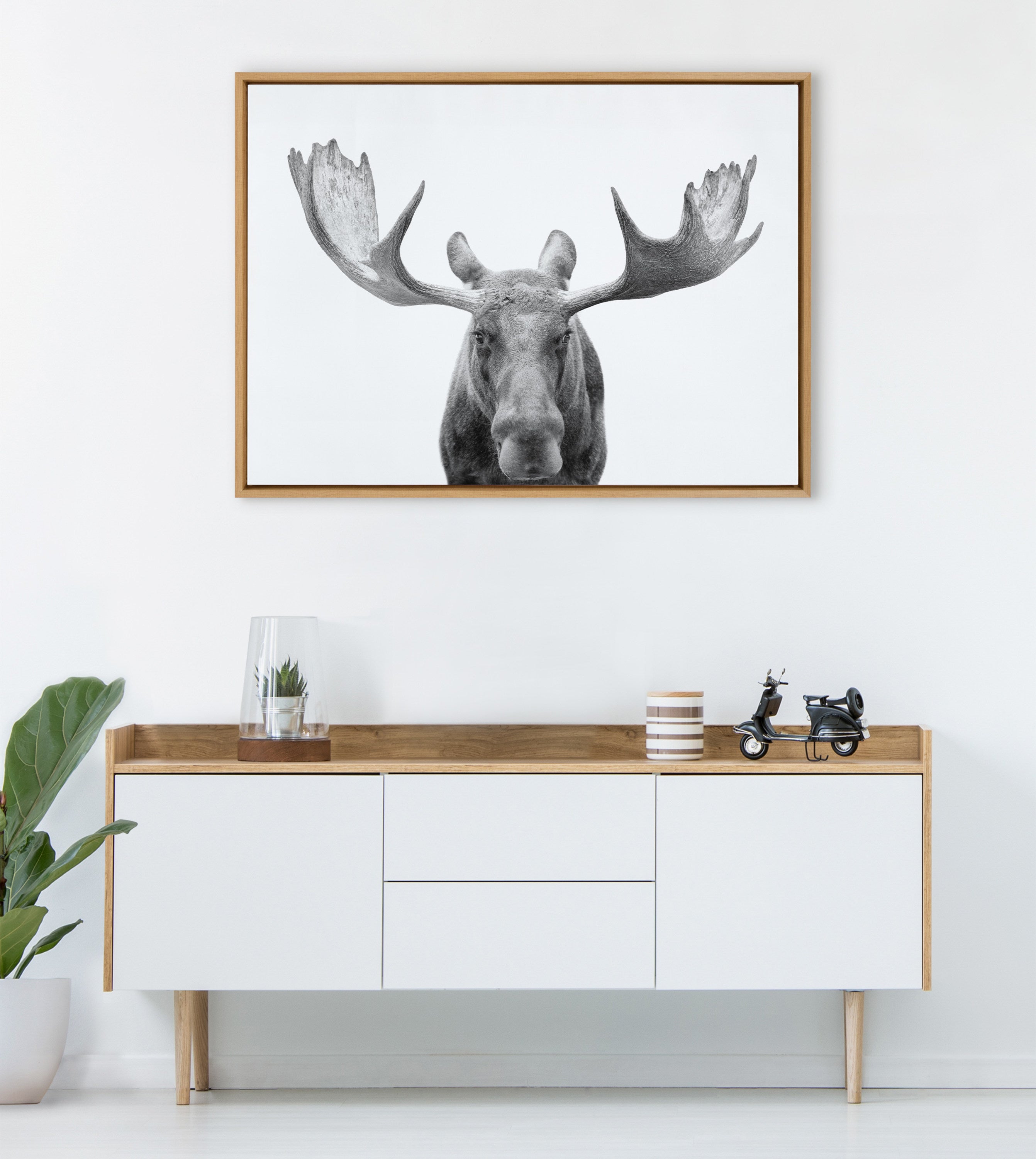 Sylvie Moose Black and White Framed Canvas by Amy Peterson Art Studio
