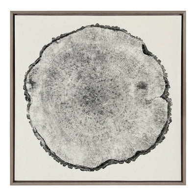 Sylvie Tree Rings Linen Framed Canvas by kateandlaurel - product image 2 for Resin Society