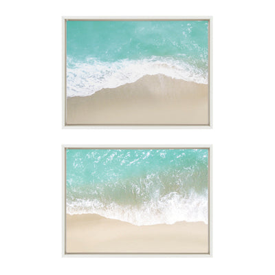 Sylvie Ocean Beach Fantasy Left and Right Framed Canvas by kateandlaurel - product image 2 for Resin Society