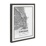 Sylvie Chicago Modern Map Framed Canvas by kateandlaurel - product image 2 for Resin Society