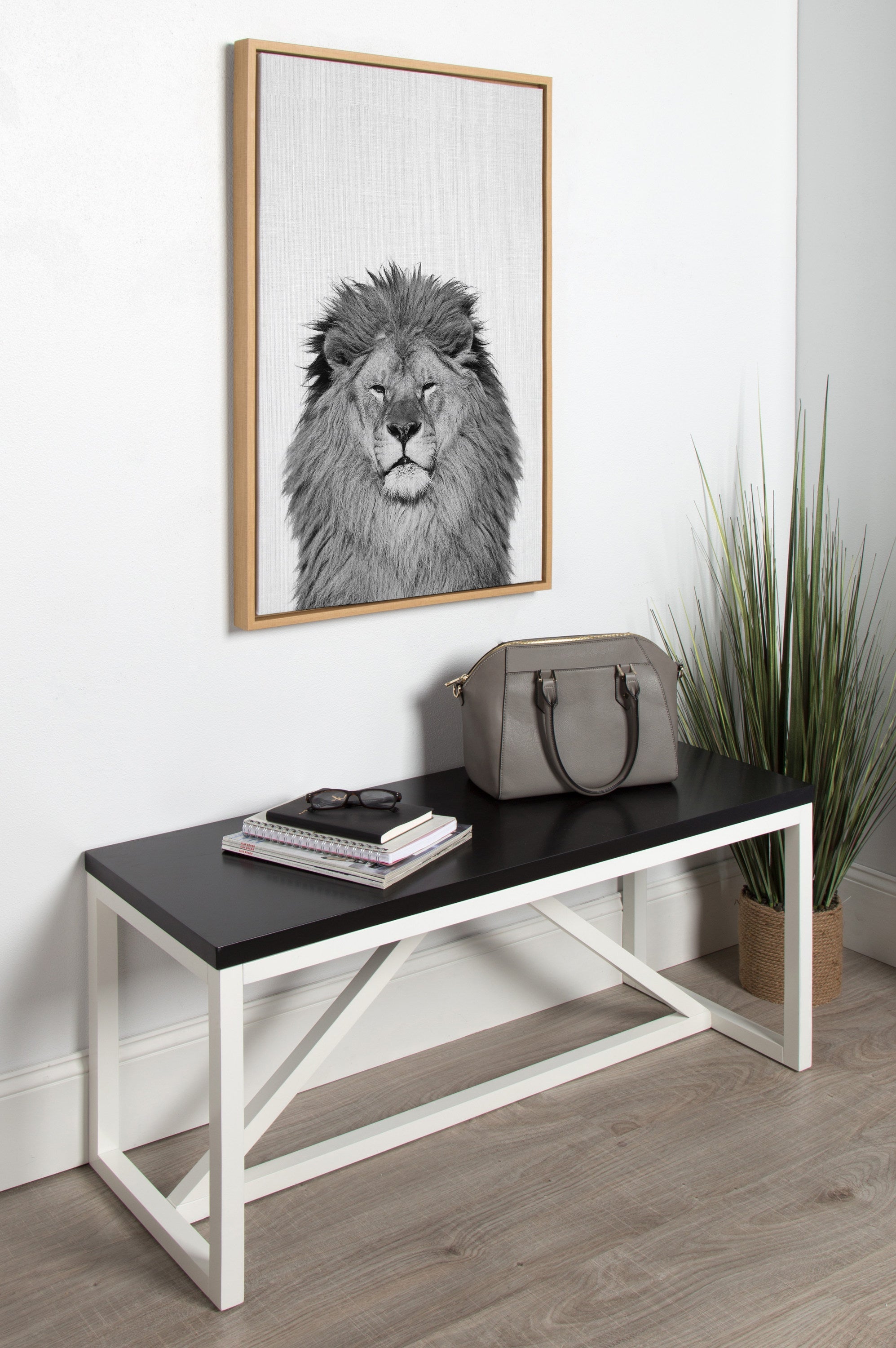 Sylvie Lion Framed Canvas by Simon Te Tai by kateandlaurel - product image 15 for Resin Society