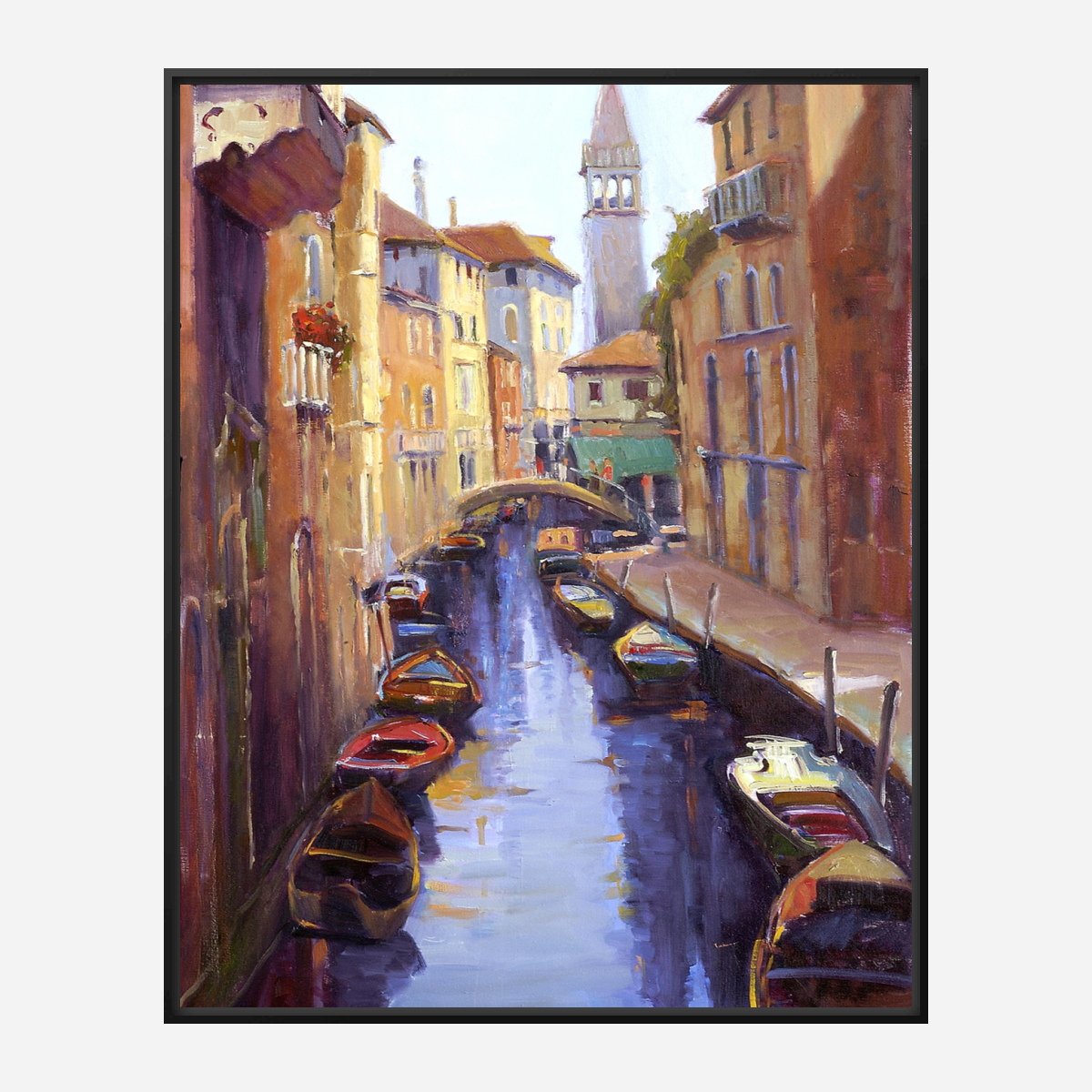 Italian Canal Artist Enhanced Canvas Print by John Beard Collection - product image 2 for Resin Society