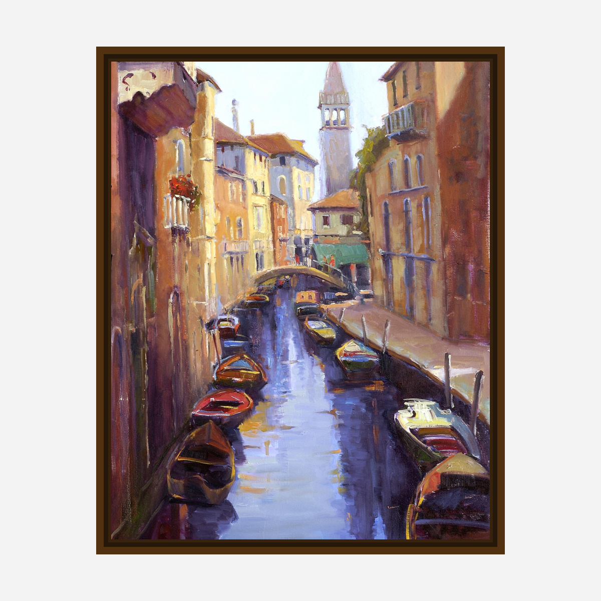 Italian Canal Artist Enhanced Canvas Print by John Beard Collection - product image 4 for Resin Society