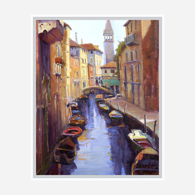Italian Canal Artist Enhanced Canvas Print by John Beard Collection - product image 3 for Resin Society