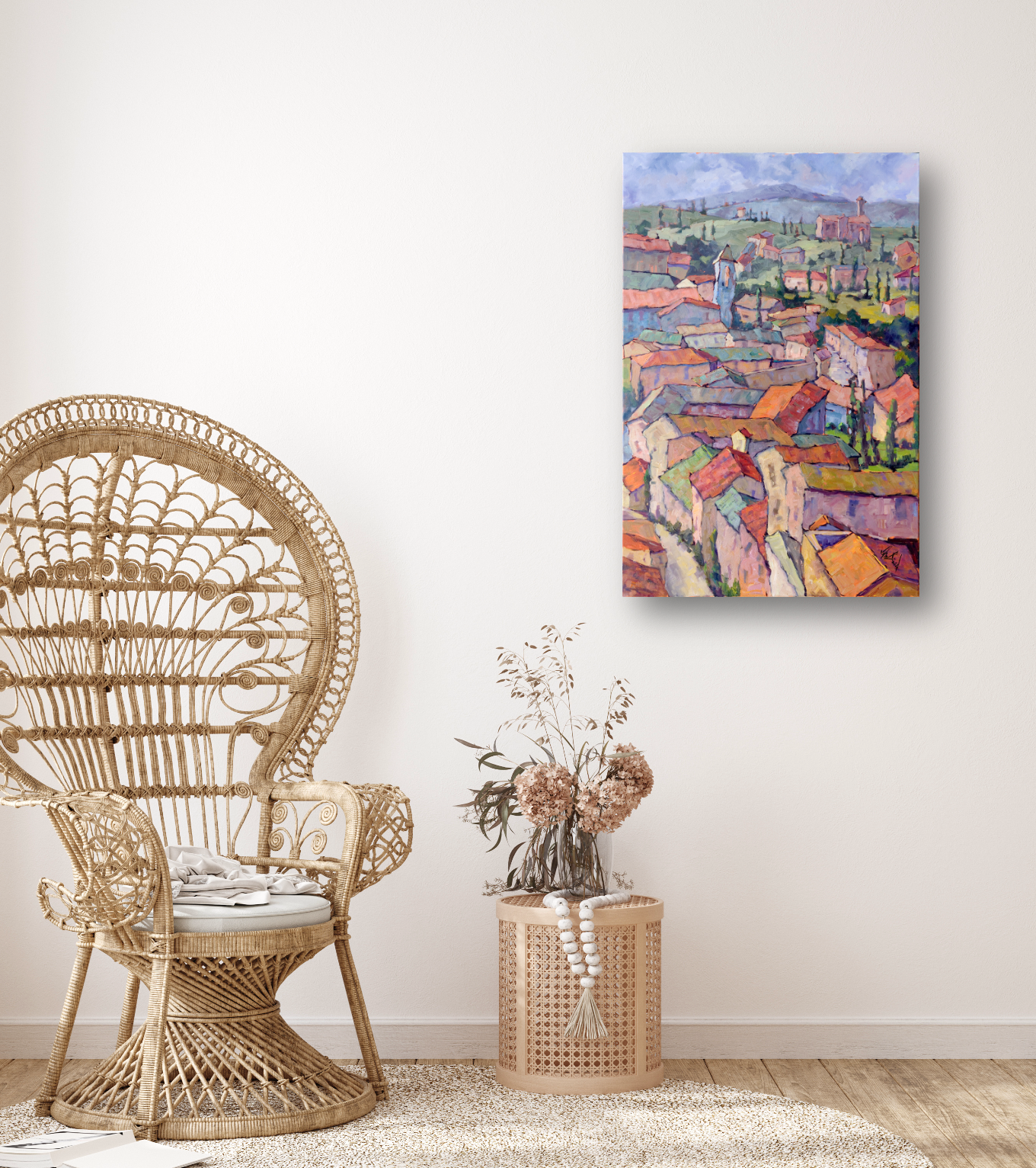 Italian Village Artist Enhanced Canvas Print by John Beard Collection - product image 2 for Resin Society