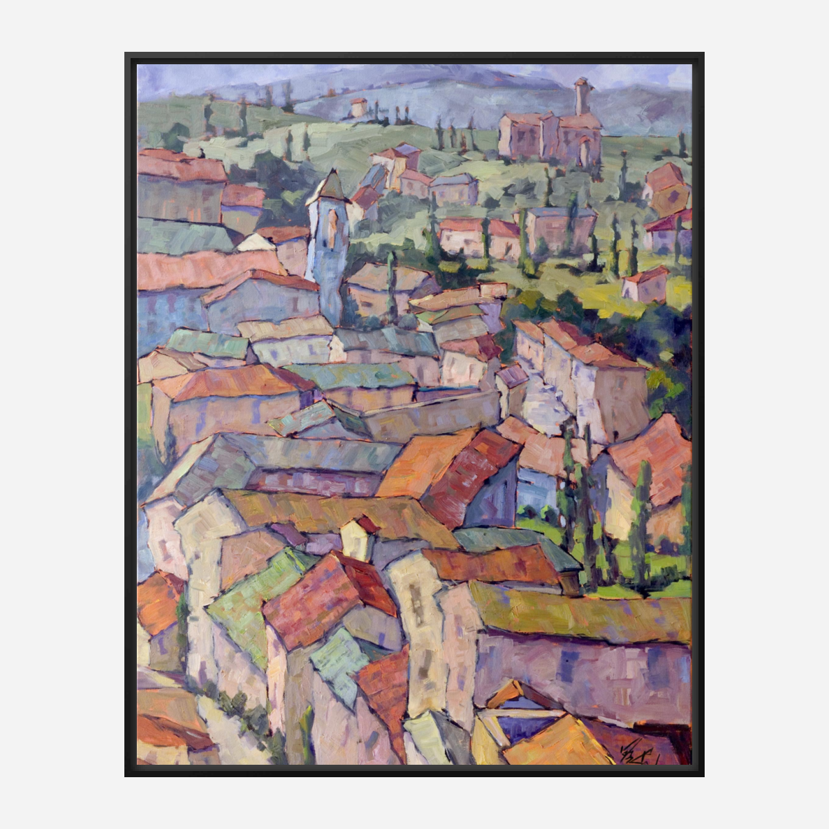 Italian Village Artist Enhanced Canvas Print by John Beard Collection - product image 5 for Resin Society