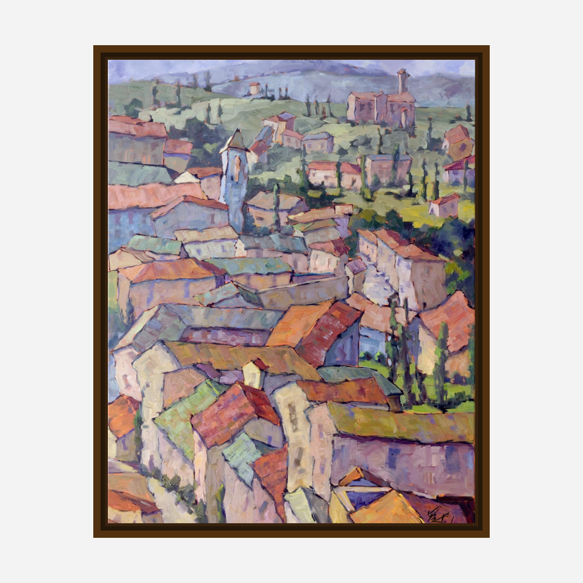 Italian Village Artist Enhanced Canvas Print by John Beard Collection - product image 7 for Resin Society