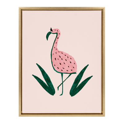 Sylvie Flamingo Watermelon Framed Canvas by kateandlaurel - product image 8 for Resin Society