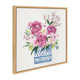 Sylvie Pink Blooms in Chinoiserie Framed Canvas by kateandlaurel - product image 10 for Resin Society