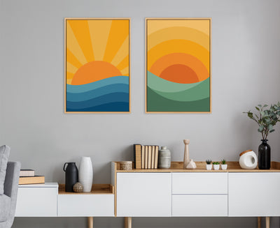 Sylvie Sunshine 1 and 2 Framed Canvas Art Set by Carrie Cantwell