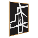 Sylvie Bold Sophisticated Abstract White Stroke Framed Canvas by kateandlaurel - product image 7 for Resin Society