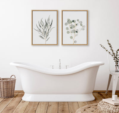 Sylvie Neutral Botanical 1 and 2 Framed Canvas Set by The Creative by kateandlaurel - product image 3 for Resin Society