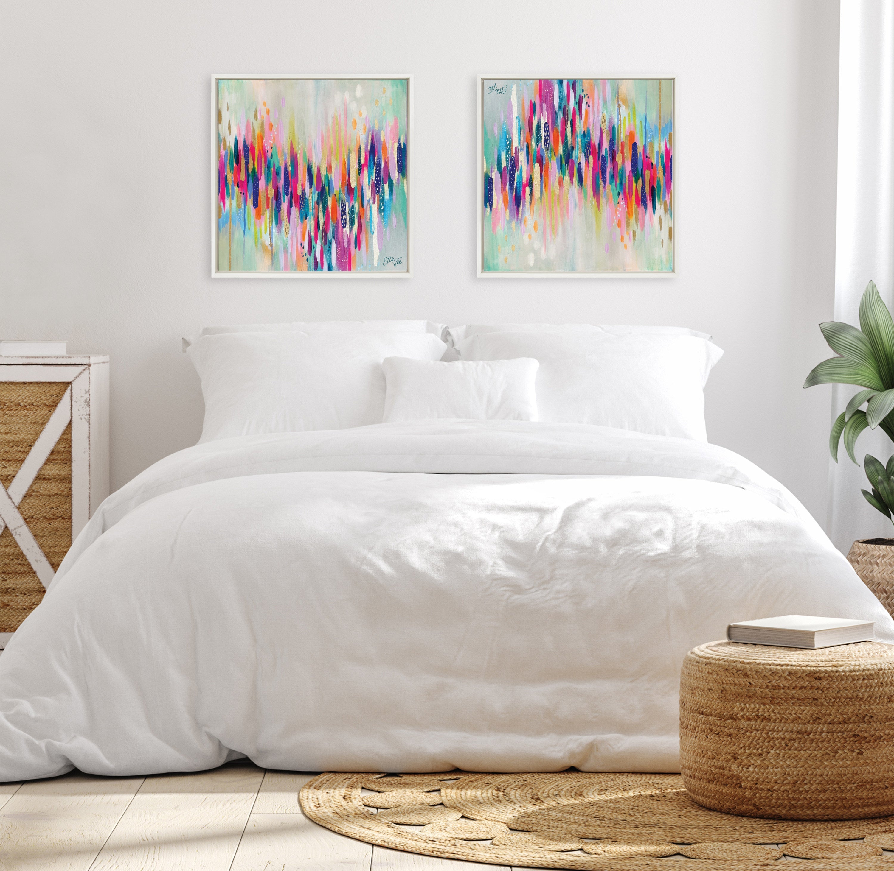 Sylvie Brushstroke 154 Framed Canvas by Jessi Raulet of Ettavee