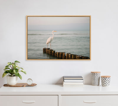 Sylvie Great White Heron Isla Holbox Framed Canvas by Crystal Lynn Collins