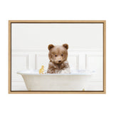 Sylvie Bear Cub In Bubble Bath Neutral Style Framed Canvas by kateandlaurel - product image 2 for Resin Society