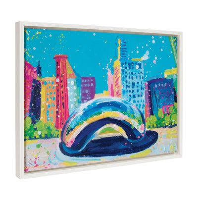 Sylvie Chicago Bean Study No 2 Framed Canvas by Rachel Christopoulos by kateandlaurel - product image 2 for Resin Society