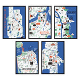 Sylvie Chicago Illustration Framed Canvas by kateandlaurel - product image 14 for Resin Society