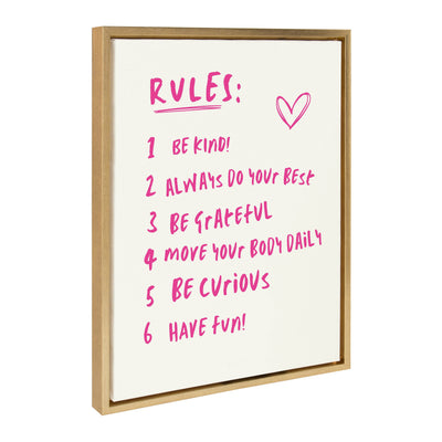 Sylvie House Rules Framed Canvas by Honey Island Studio