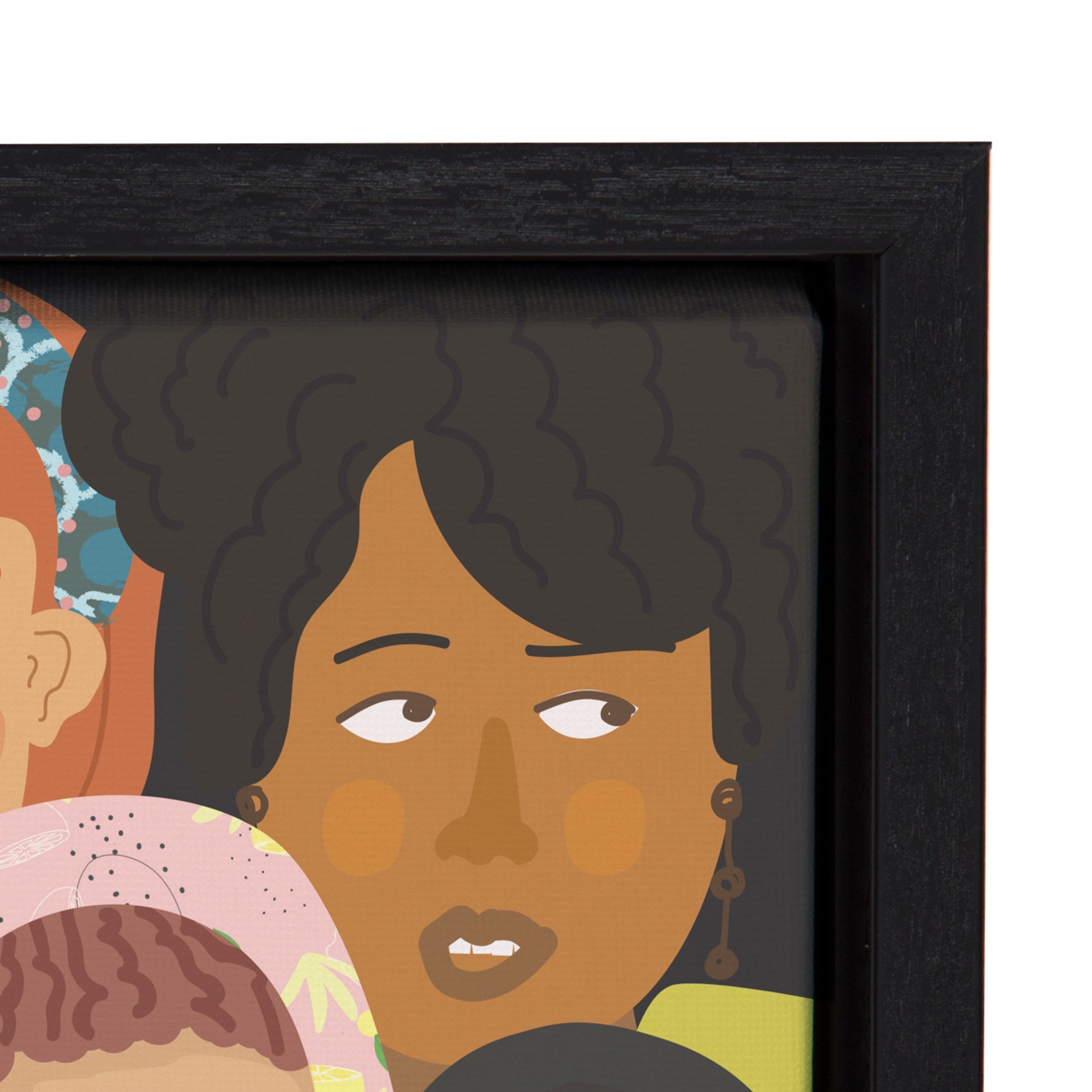 Sylvie Black People United Framed Canvas by kateandlaurel - product image 3 for Resin Society