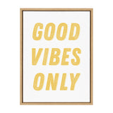 Sylvie Good Vibes Only in Yellow Framed Canvas by kateandlaurel - main product image for Resin Society