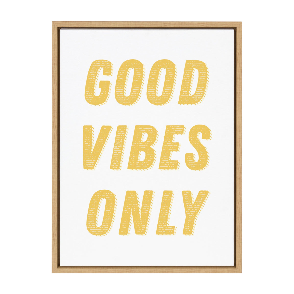 Sylvie Good Vibes Only in Yellow Framed Canvas by kateandlaurel - main product image for Resin Society