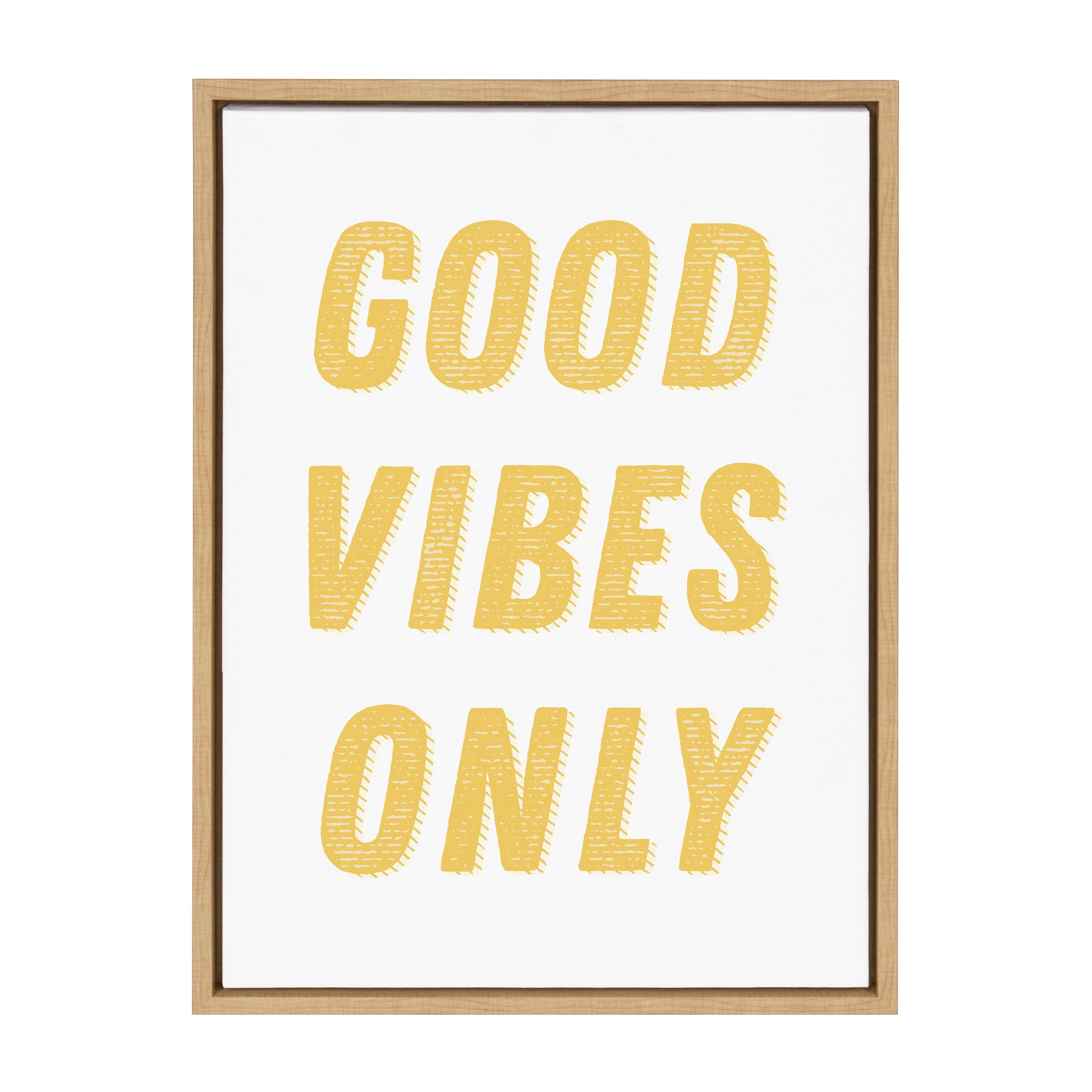 Sylvie Good Vibes Only in Yellow Framed Canvas by kateandlaurel - product image 9 for Resin Society