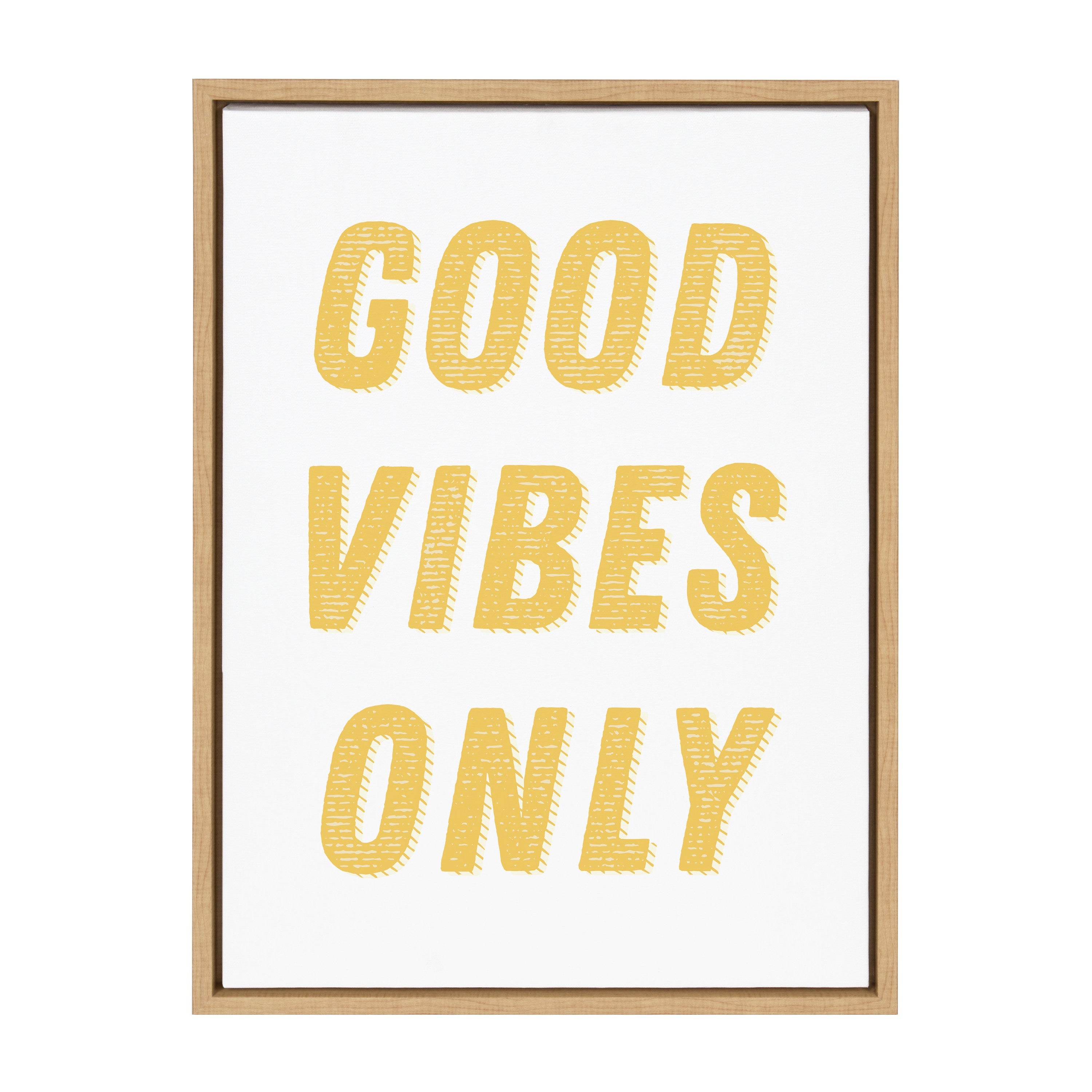 Sylvie Good Vibes Only in Yellow Framed Canvas by kateandlaurel - product image 9 for Resin Society