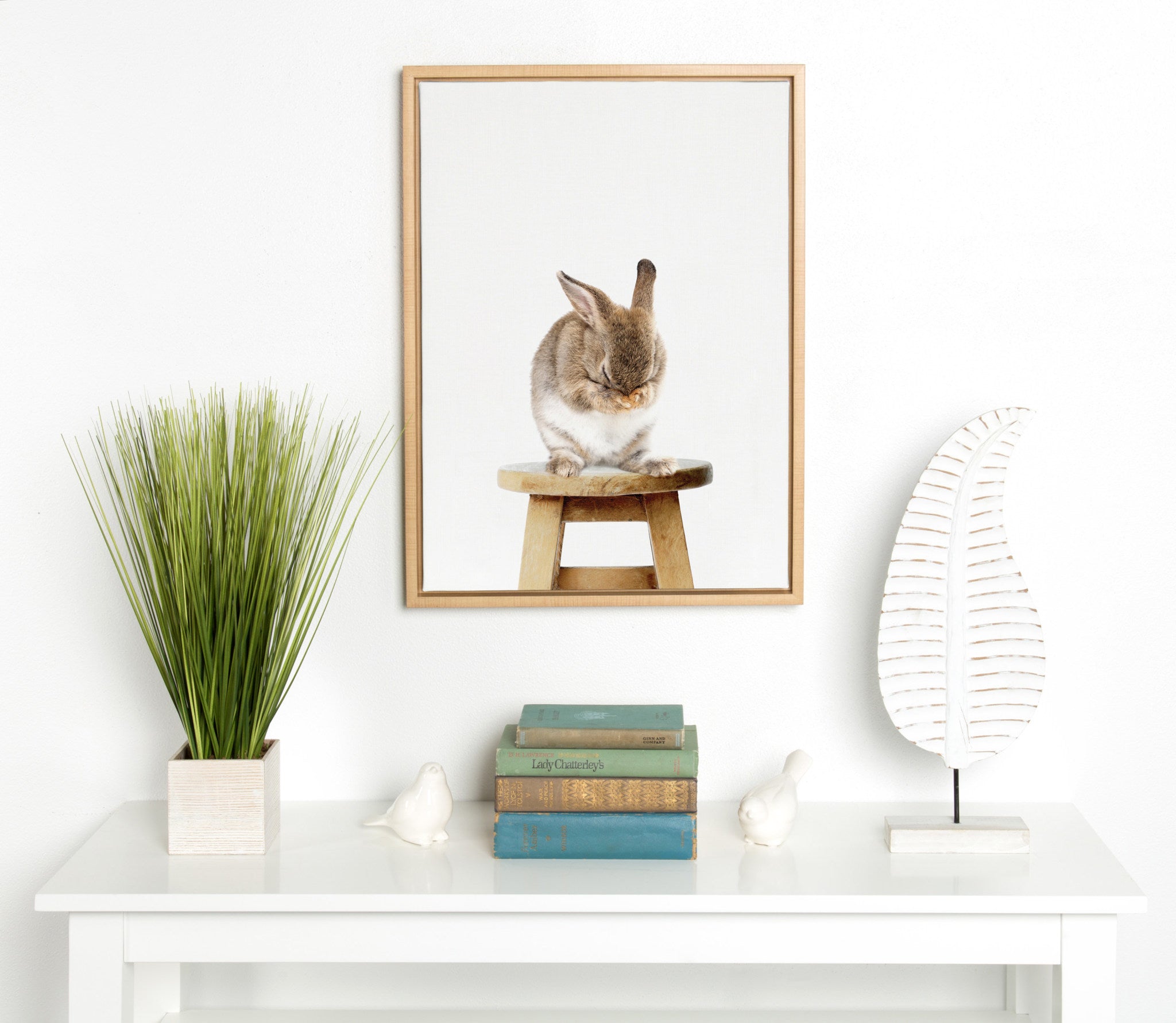 Sylvie Shy Rabbit Framed Canvas by Amy Peterson by kateandlaurel - product image 6 for Resin Society