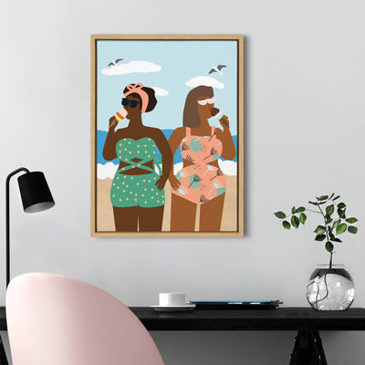 Sylvie Ice cream on the Beach Framed Canvas by kateandlaurel - product image 7 for Resin Society