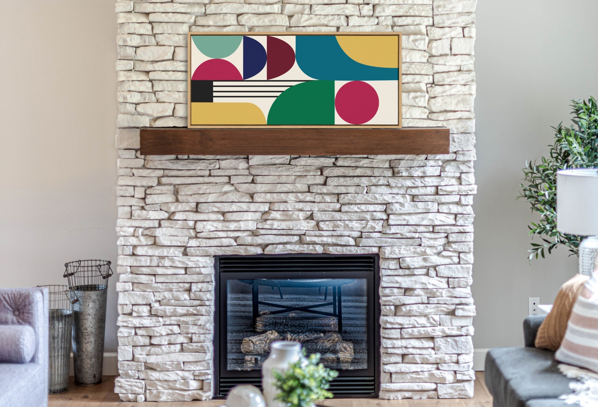 Sylvie MCM Pattern 13 Framed Canvas by Rachel Lee of My Dream Wall