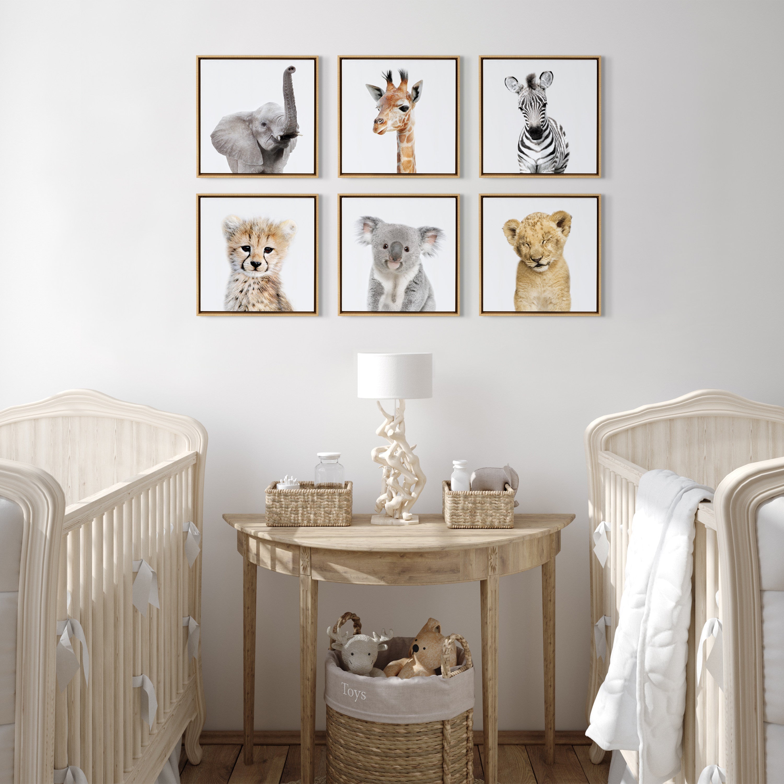 Sylvie Safari Animal Framed Canvas Art Set by Amy Peterson by kateandlaurel - product image 4 for Resin Society