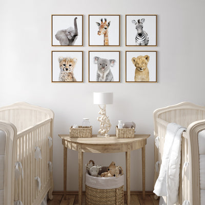 Sylvie Safari Animal Framed Canvas Art Set by Amy Peterson by kateandlaurel - product image 4 for Resin Society
