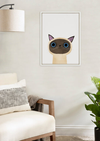 Sylvie Siamese Cat Framed Canvas by Planet Cat