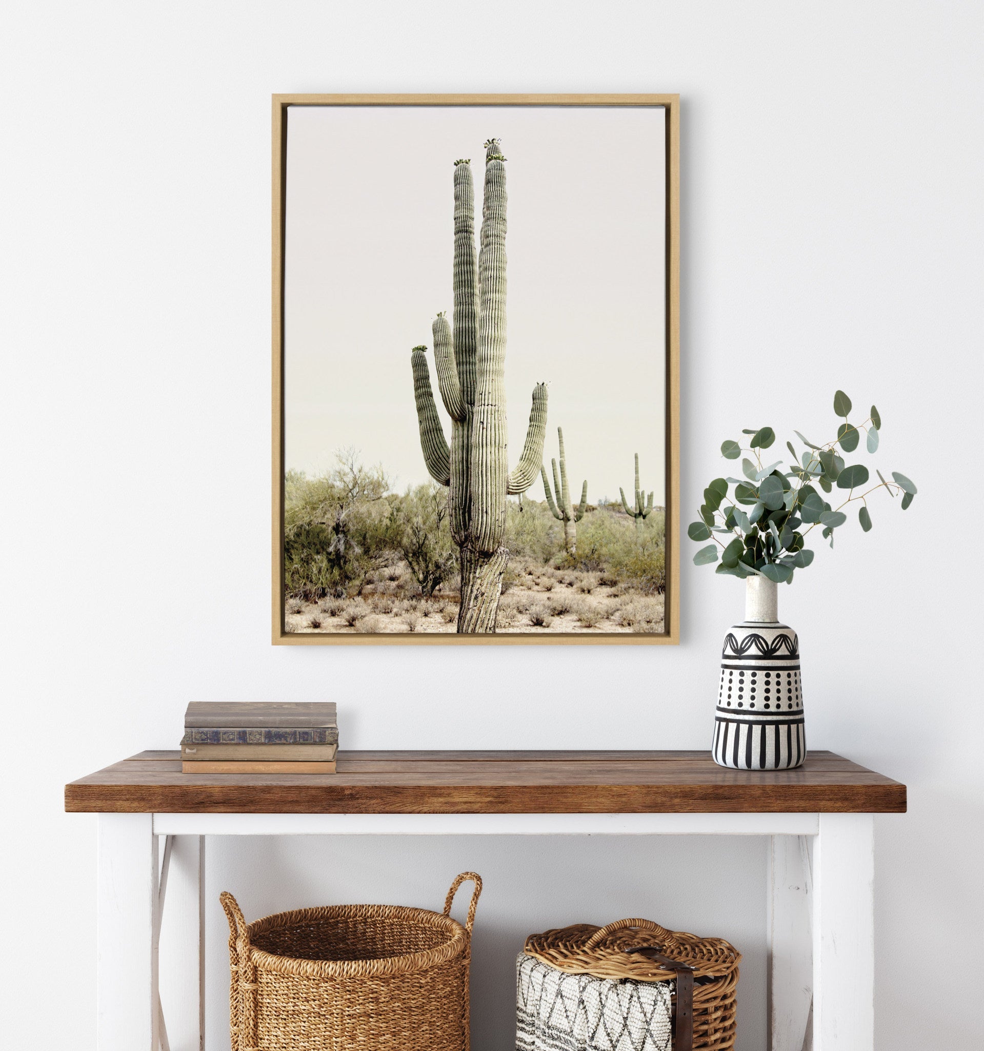 Sylvie Sunrise Cactus Framed Canvas by Amy Peterson Art Studio