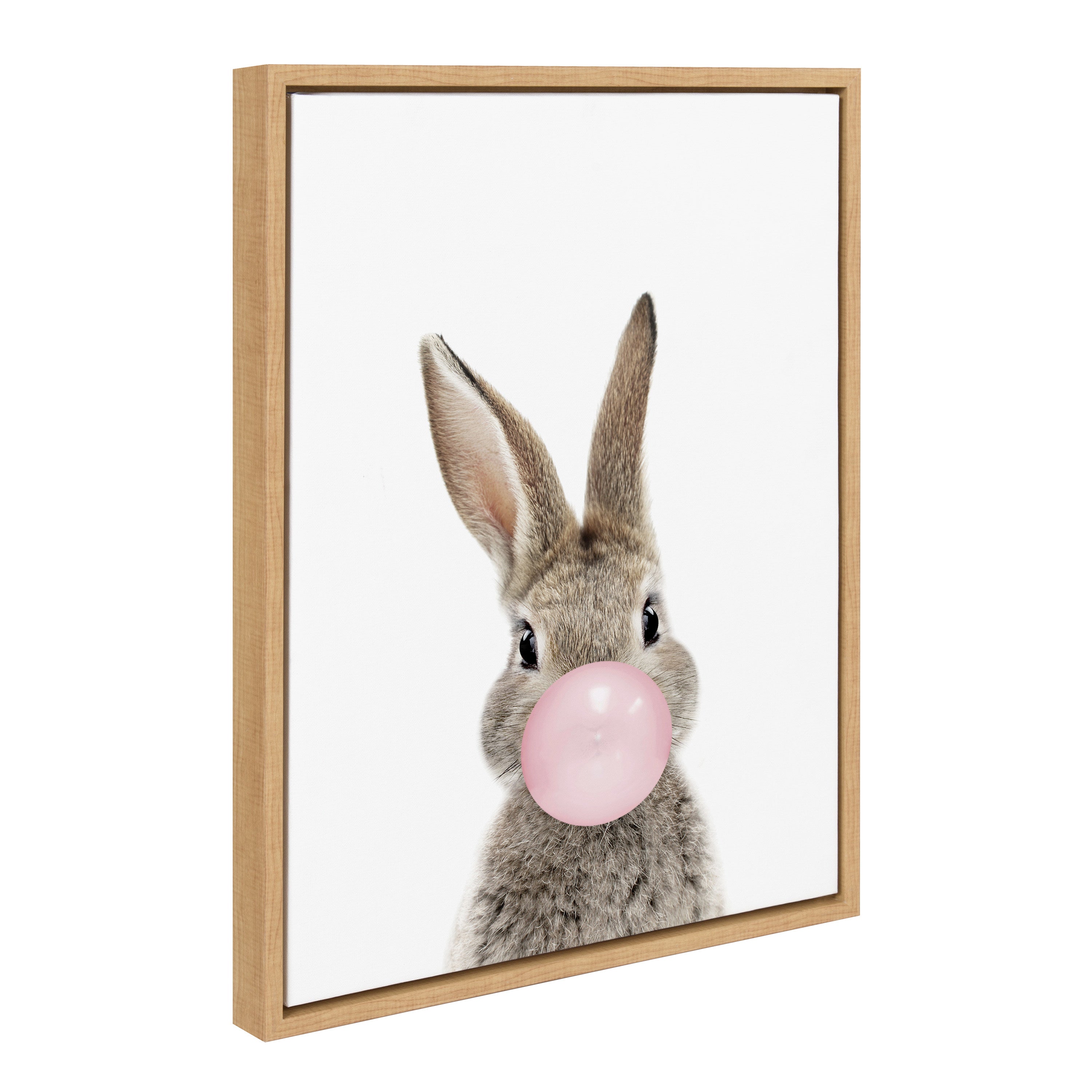 Sylvie Bubble Gum Bunny Framed Canvas by Amy Peterson Art Studio by kateandlaurel - product image 11 for Resin Society