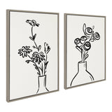 Sylvie Still Life Flowers in Vase Framed Canvas Set by The Creative by kateandlaurel - product image 2 for Resin Society