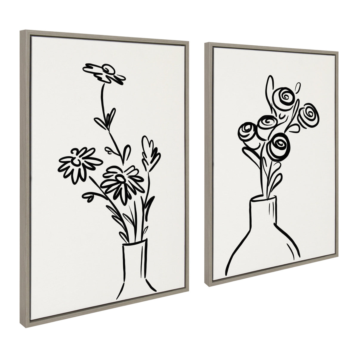 Sylvie Still Life Flowers in Vase Framed Canvas Set by The Creative by kateandlaurel - product image 2 for Resin Society