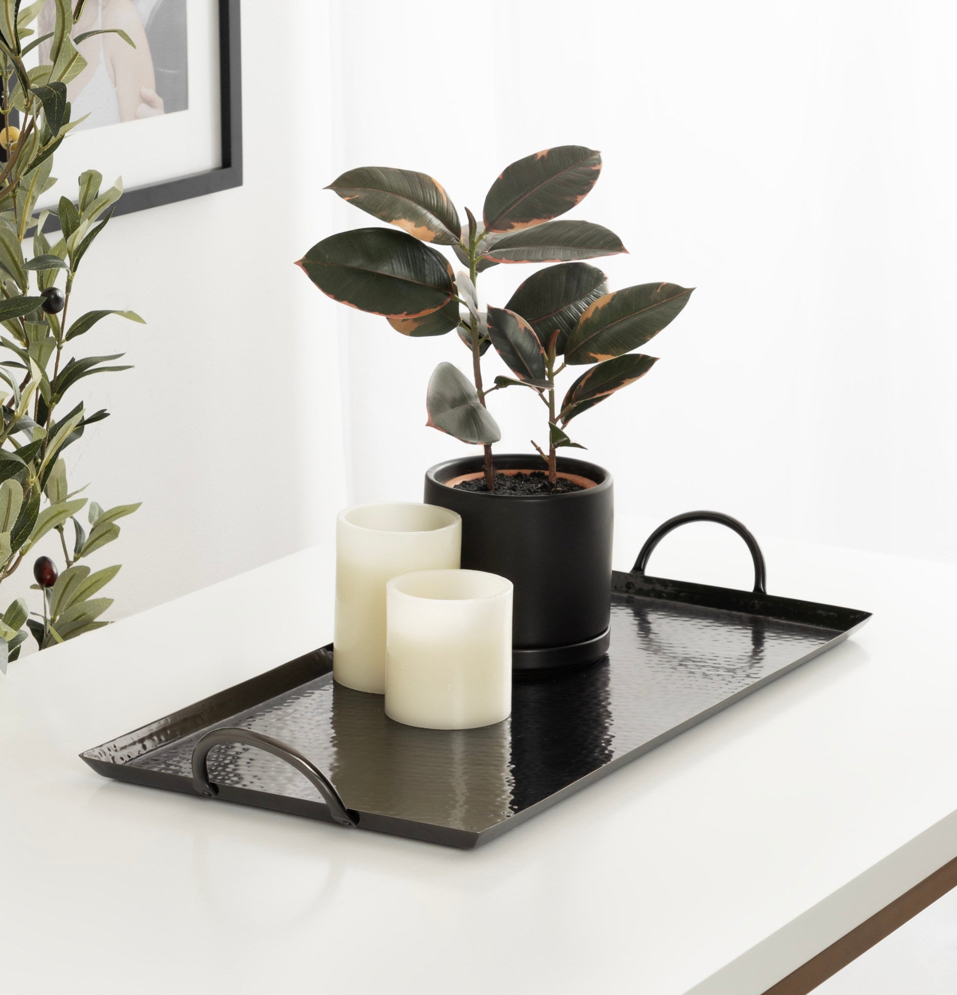 Sanzo Hammered Rectangle Metal Tray