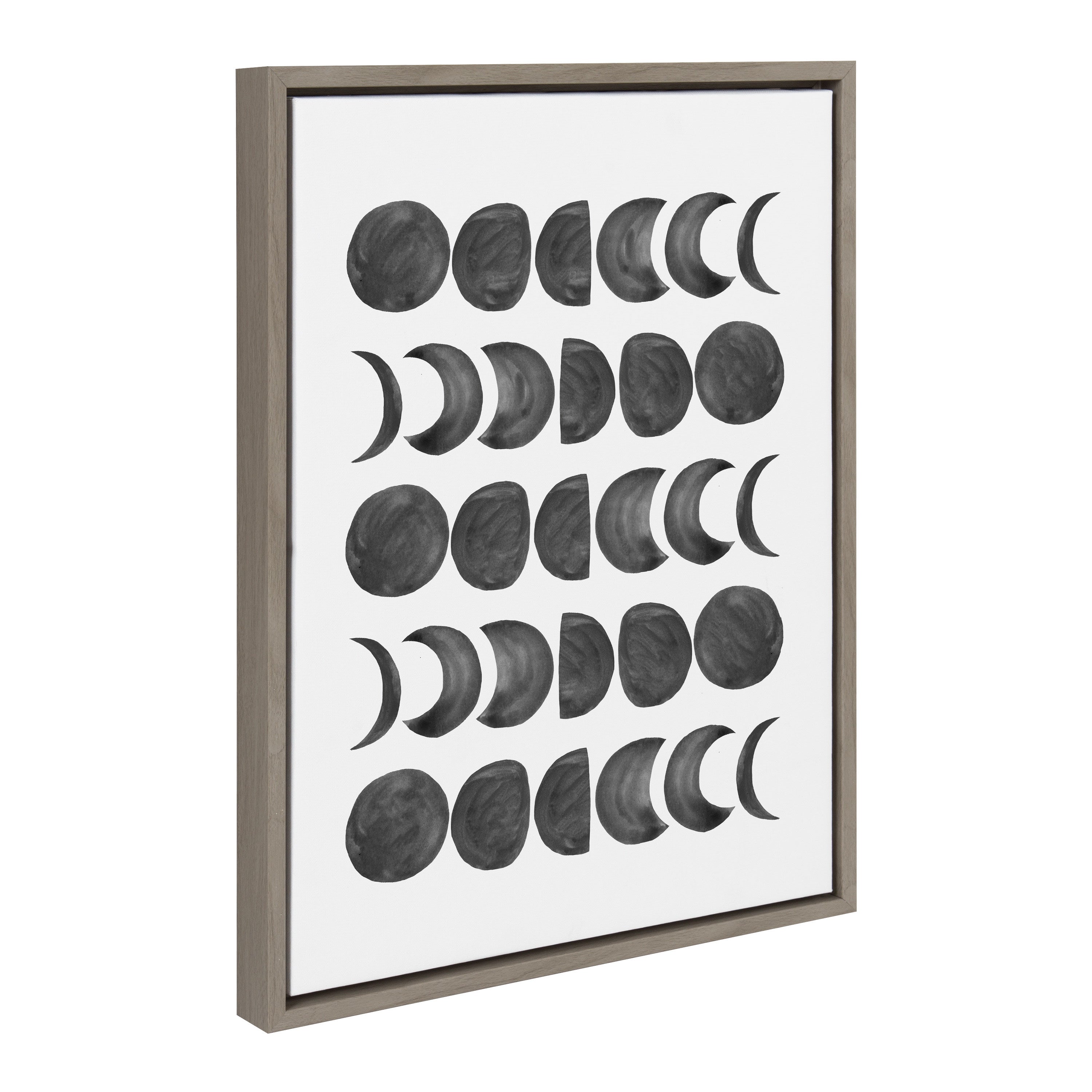 Sylvie 901 Moon Phases Black on White Framed Canvas by kateandlaurel - product image 8 for Resin Society