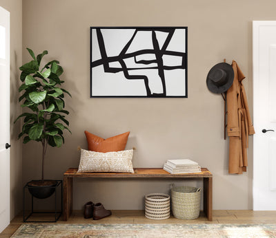 Sylvie Bold Sophisticated Abstract Black Stroke Framed Canvas by kateandlaurel - product image 10 for Resin Society