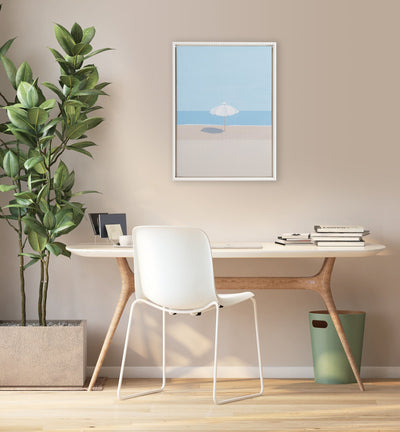 Sylvie Beaded Throwing Shade Framed Canvas by Rachel Dowd