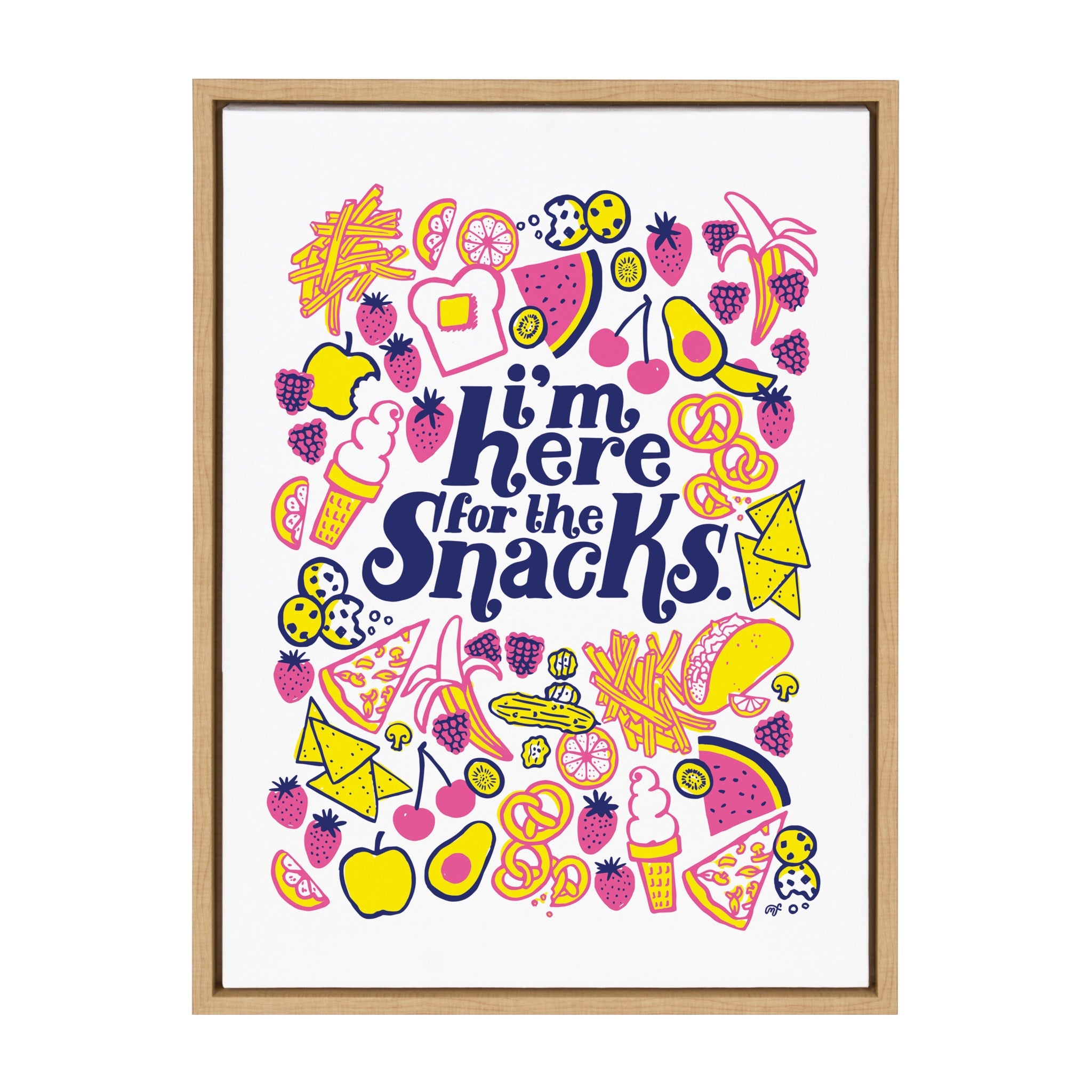Sylvie Here for the Snacks Framed Canvas by kateandlaurel - main product image for Resin Society