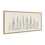 Sylvie Minimalist Evergreen Trees Sketch Framed Canvas