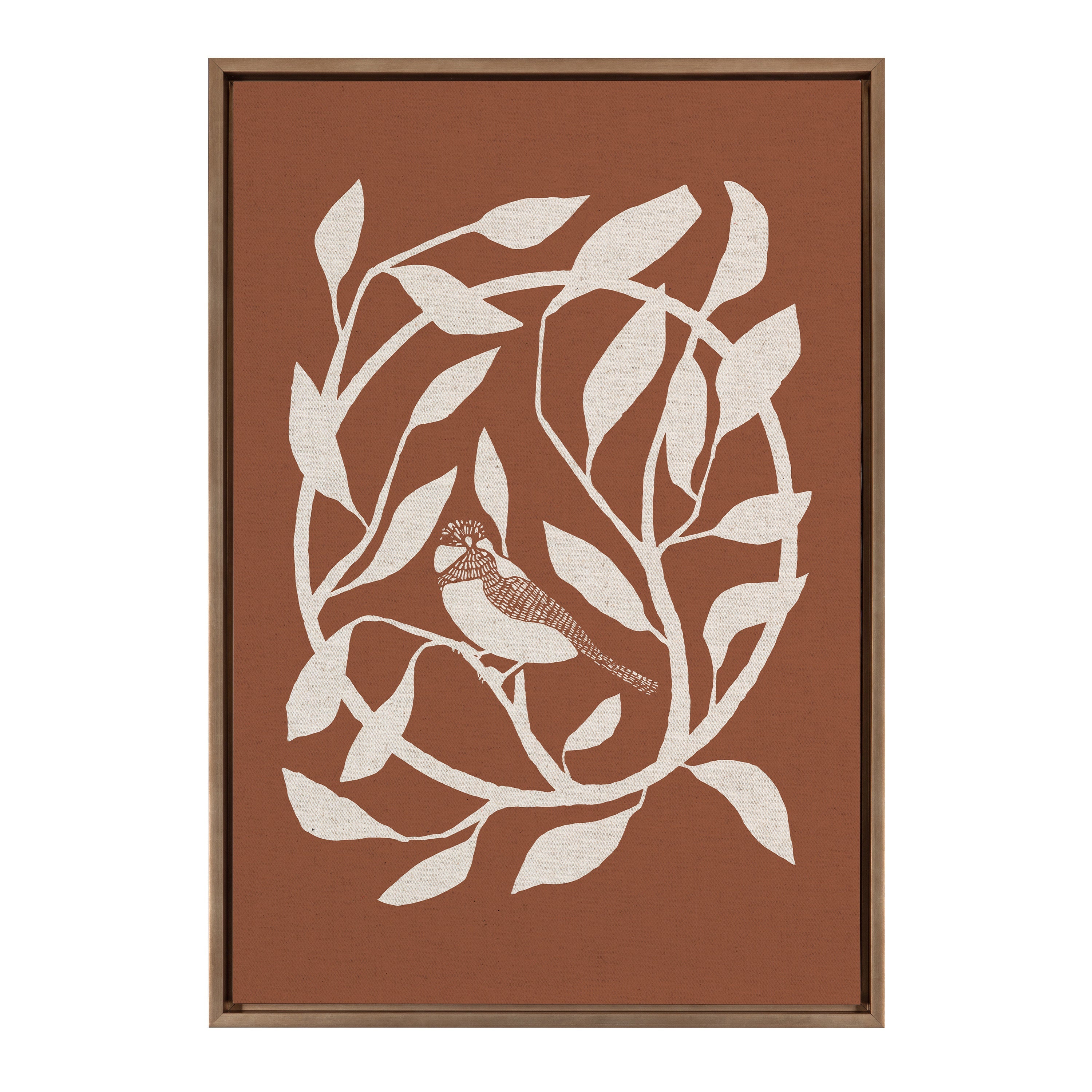Sylvie HB Bird Branch Wreath Framed Canvas by Hannah Beisang