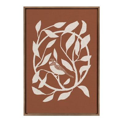 Sylvie HB Bird Branch Wreath Framed Canvas by Hannah Beisang