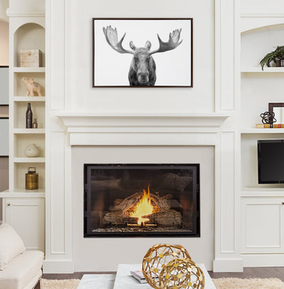Sylvie Moose Black and White Framed Canvas by Amy Peterson Art Studio