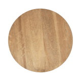 Round wooden table top with natural wood grain patterns in warm brown tones, viewed from above against a white background.