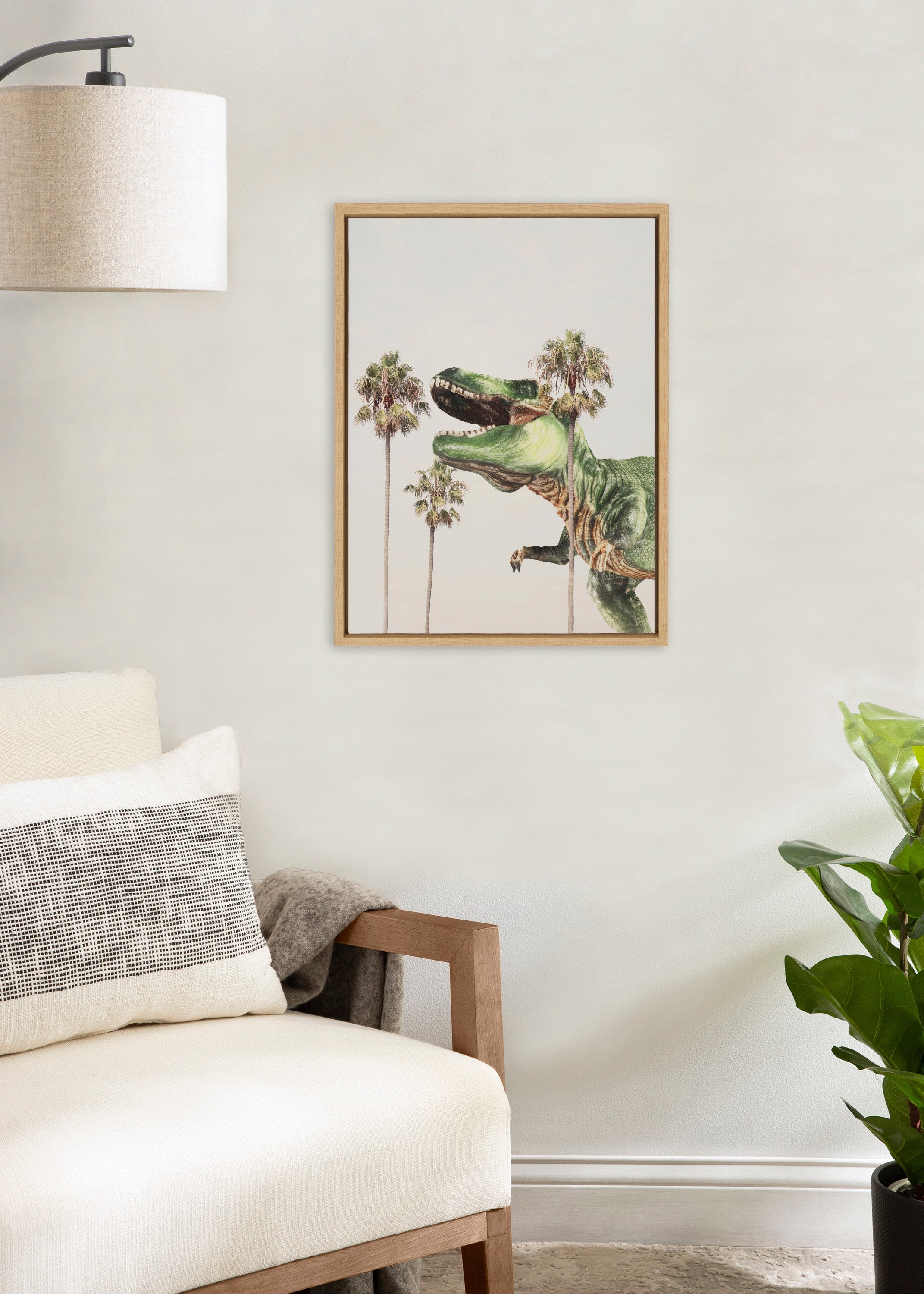 Sylvie Dinosaur Framed Canvas by July Art Prints