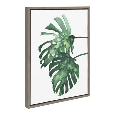 Sylvie Cheese Plant Leaves Framed Canvas by kateandlaurel - product image 2 for Resin Society