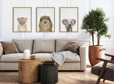 Sylvie Baby Lion Color Framed Canvas by kateandlaurel - product image 11 for Resin Society